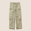 Pantalon large taille haute vert femme