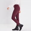 Pantalon ajusté taille basculée bordeaux femme