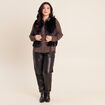 Gilet droit sans manches fausse fourrure noir femme