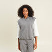 Bomber sans manches bas resserr&eacute; gris femme