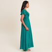 Robe longue droite fluide vert canard femme
