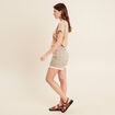 Short large taille &eacute;lastiqu&eacute;e blanc femme