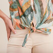 Chemise manches courtes nouée multicolore femme