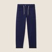 Pantalon coupe droite à coulisse bleu marine femme
