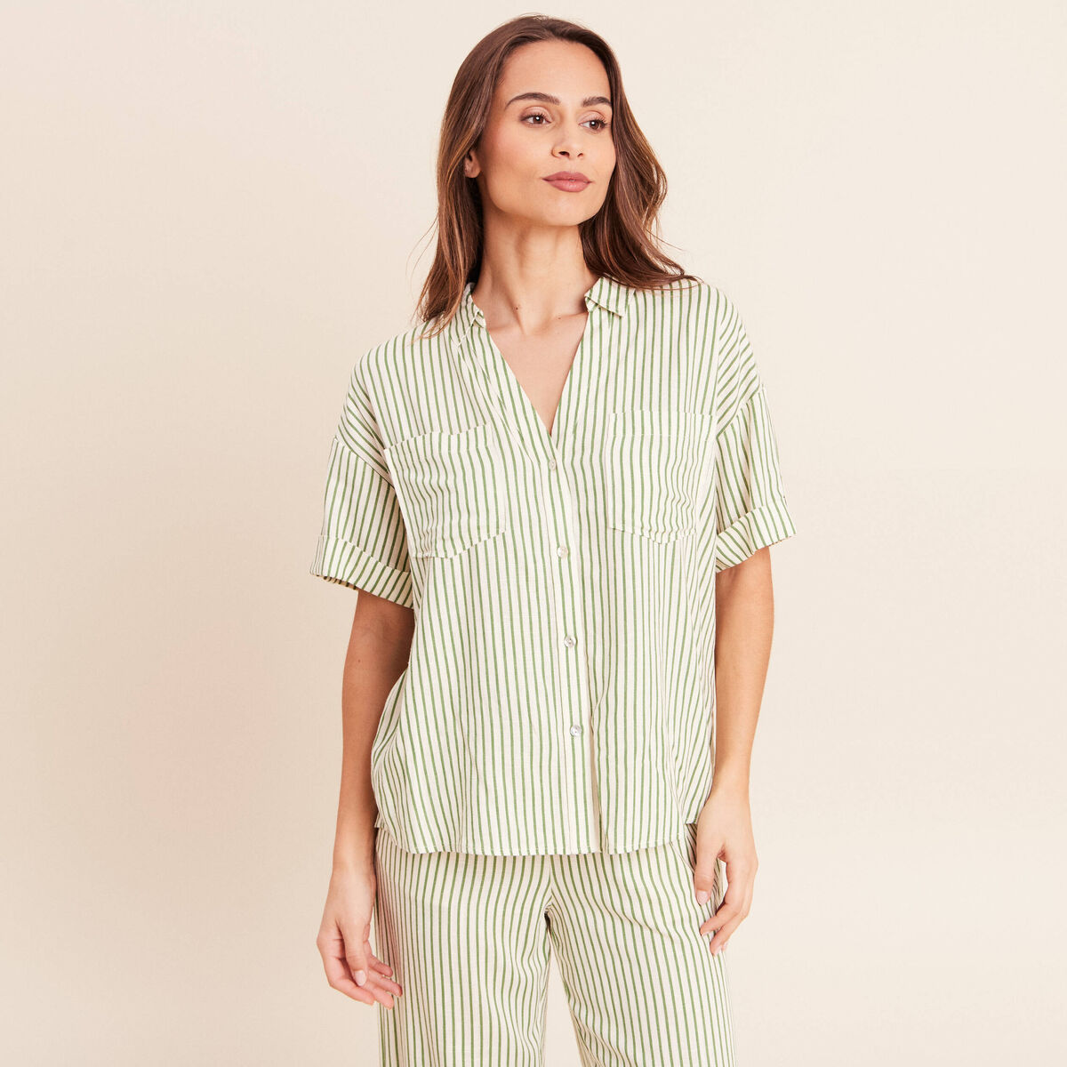Chemise manches courtes blanc femme