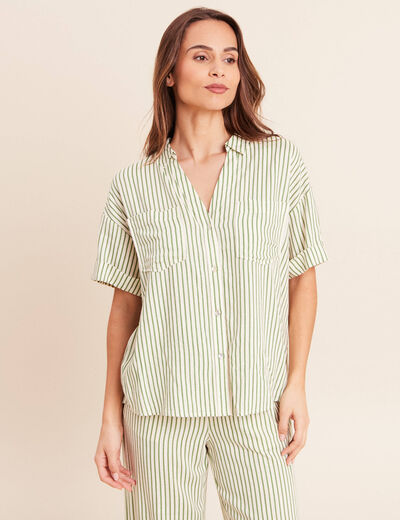 Chemise manches courtes blanc femme