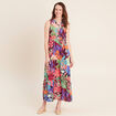 Robe longue &eacute;vas&eacute;e sans manches multicolore femme