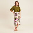 Jupe longue droite vert femme