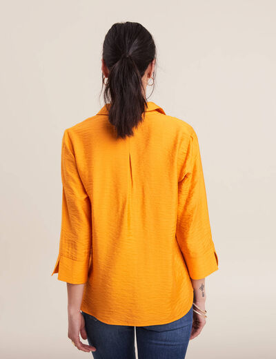 Blouse manches 3/4 jaune moutarde femme
