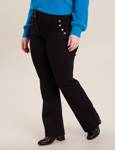 Pantalon bootcut à pont noir femme