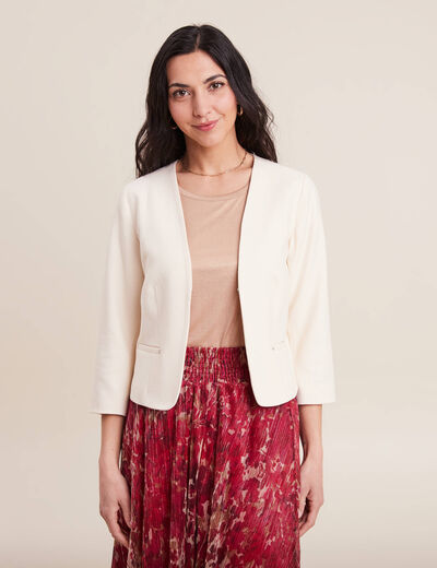 Veste cintrée ecru femme