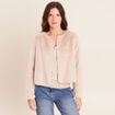 Veste manches longues fausse fourrure sable femme