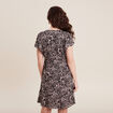 Robe évasée manches courtes noir femme