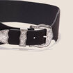 Ceinture large élastiquée noir femme