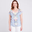 T-shirt manches courtes bleu electrique femme