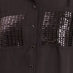 Chemise fluide &agrave; sequins manches longues noir femme