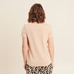 T-shirt manches courtes col en V sable femme