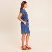 Robe droite courte manches tr&egrave;s courtes denim double stone femme