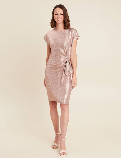 Robe ajustée courte rose femme