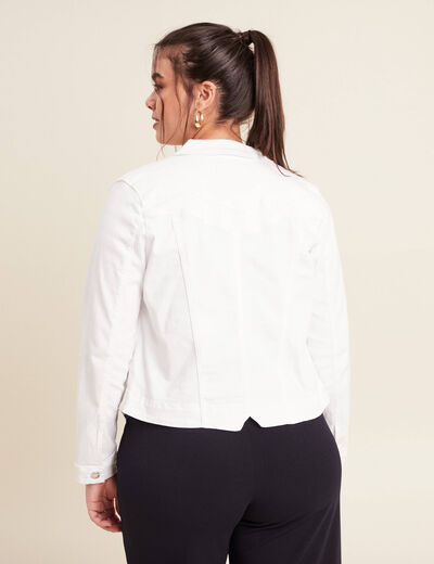Blouson ajusté boutonné ecru femme