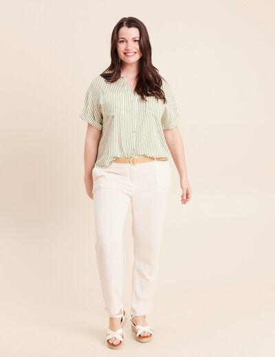 Chemise manches courtes blanc femme