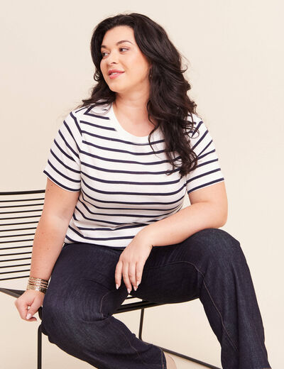 T-shirt manches courtes blanc femme