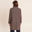 Manteau col montant doubl&eacute; marron femme