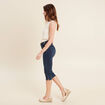 Pantacourt droit en jean denim brut femme