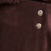 Legging 7/8&egrave;me taille haute aspect daim marron fonc&eacute; femme