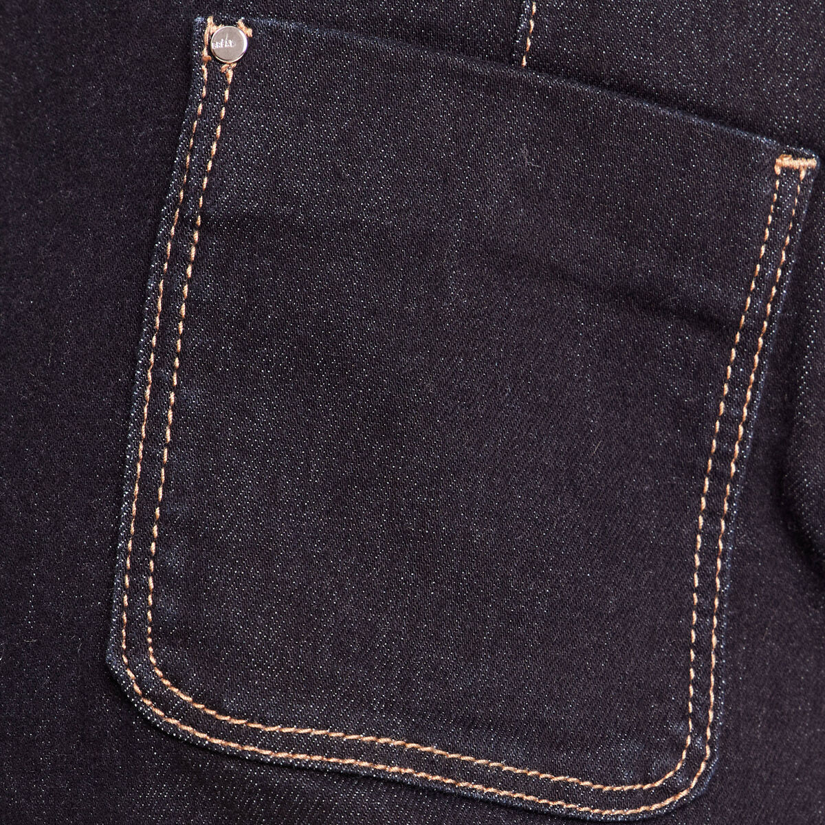Jupe courte trap&egrave;ze en jean denim brut femme