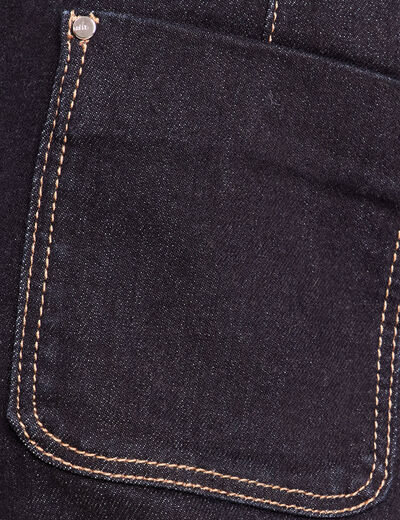 Jupe courte trap&egrave;ze en jean denim brut femme