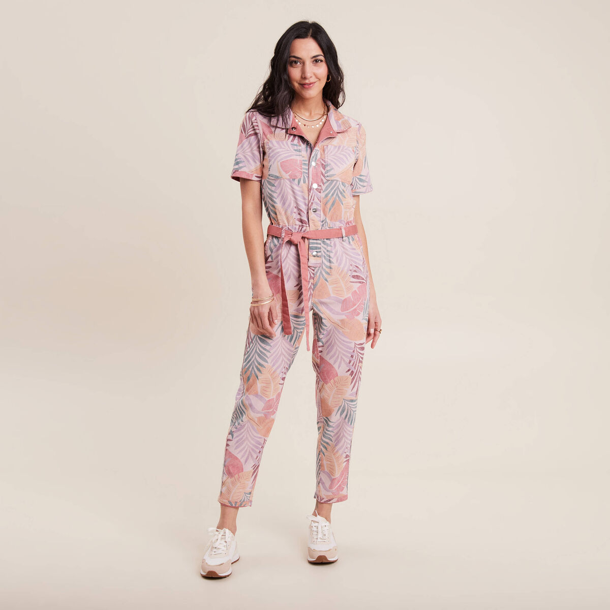 Combinaison pantalon réversible orange corail femme