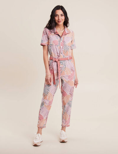 Combinaison pantalon réversible orange corail femme