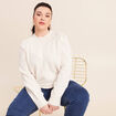 Pull col montant manches longues ecru femme