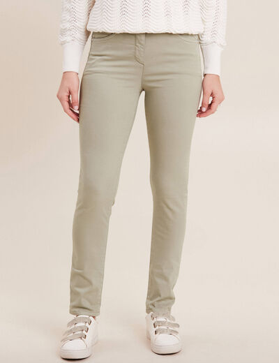Pantalon léger taille standard long vert clair femme