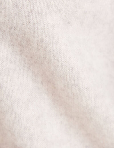 Pull en cachemire manches longues gris clair femme