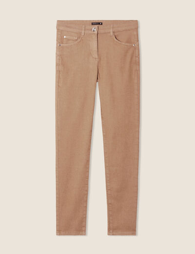 Pantalon léger taille standard 7/8ème marron femme
