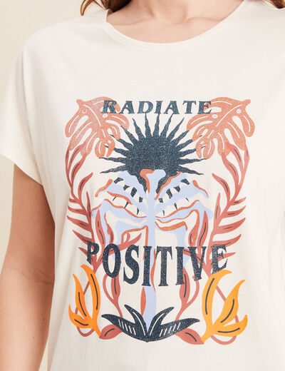 T-shirt manches courtes ecru femme