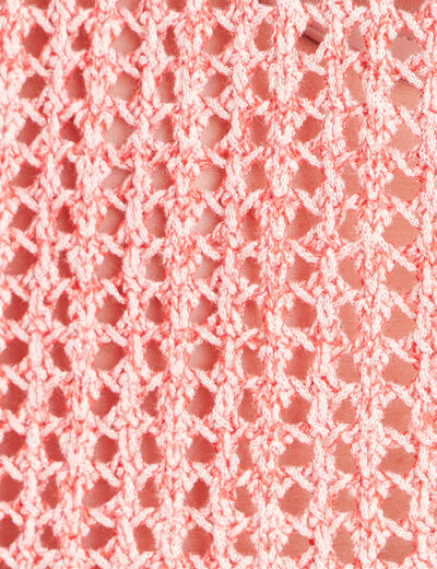 Pull col v manches courtes rouge femme