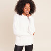 Pull col montant doux ecru femme