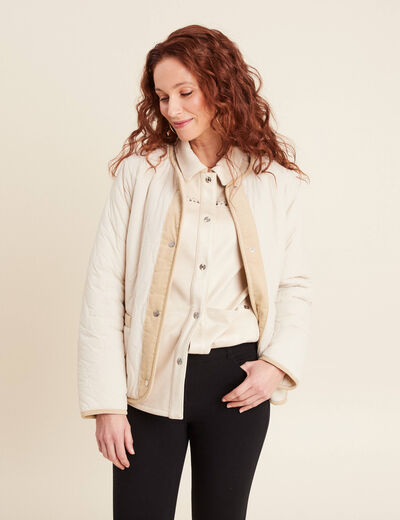 Doudoune boutonnée doublée sable femme