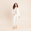 Jean coupe droite 7/8&egrave;me taille bascul&eacute;e blanc femme