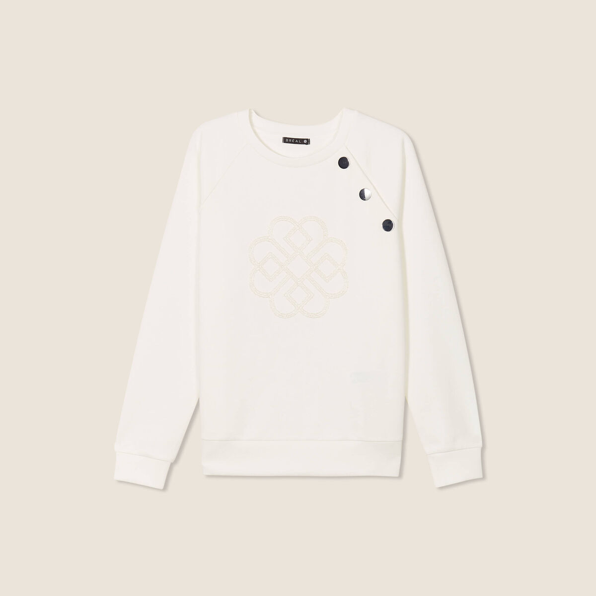 T-shirt manches longues ecru femme