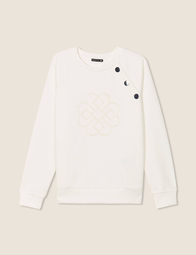 T-shirt manches longues ecru femme