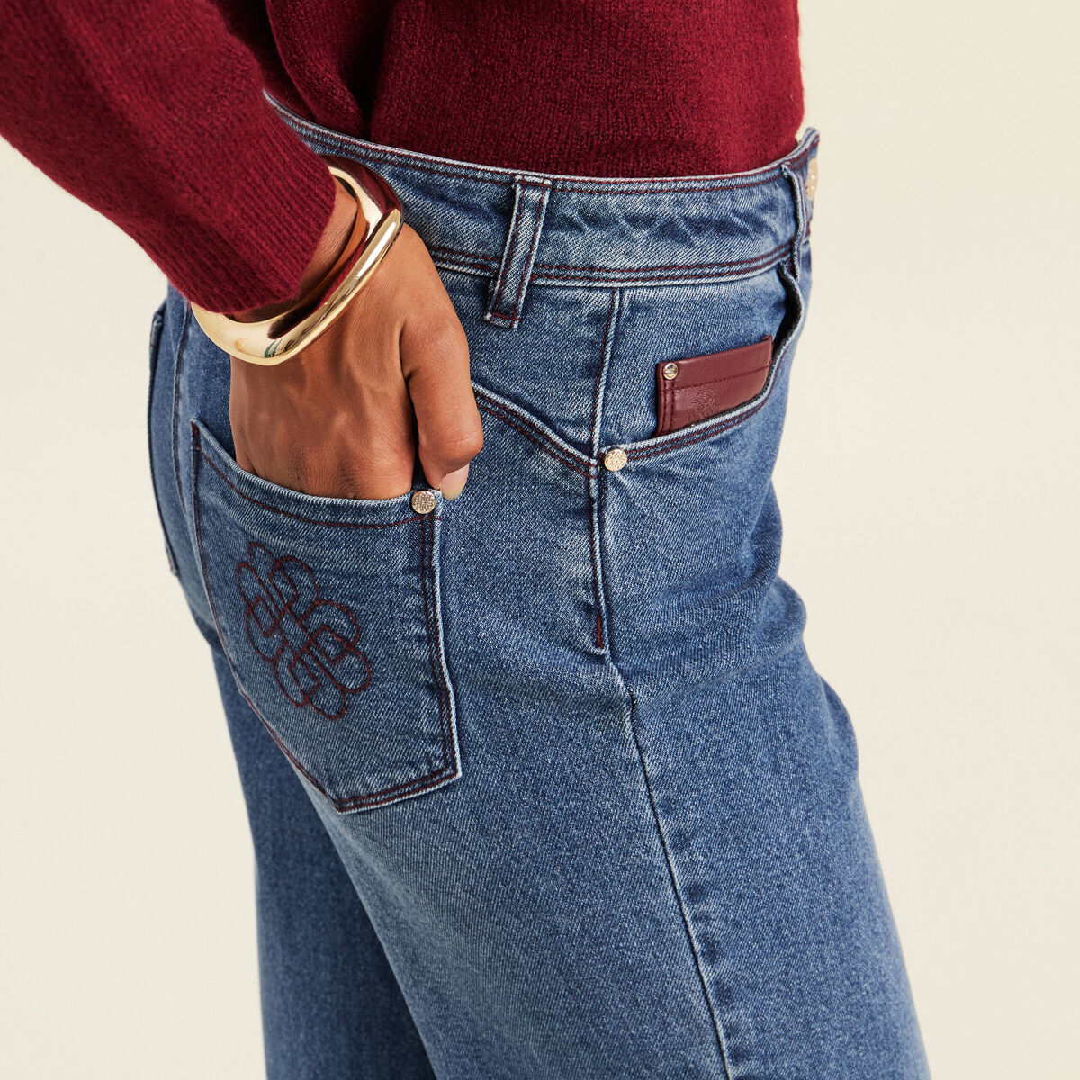 Jean standard denim stone femme