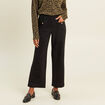 Pantalon aspect daim noir femme
