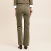 Pantalon bootcut taille haute velours vert kaki femme