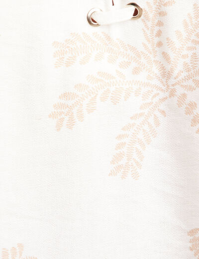 Blouse crêpe manches courtes beige femme