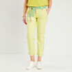 Pantalon droit avec ceinture jaune clair femme