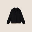 Blouse ample col chemise manches longues noir femme